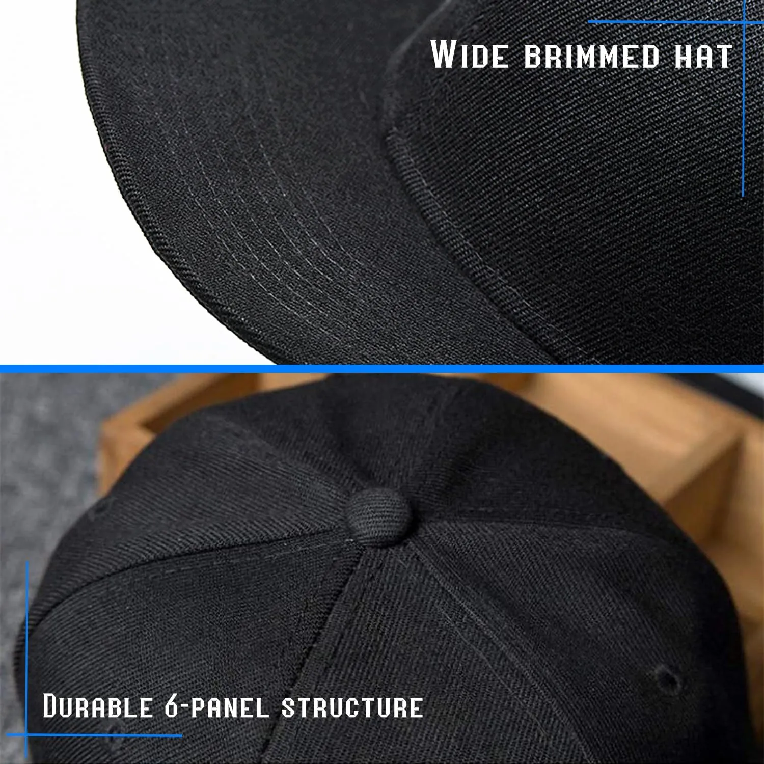 Snapback Hats for Men Flat Bill Hats for Men Black SkullHat Flat Brim Hat Fitted Hats Baseball Caps