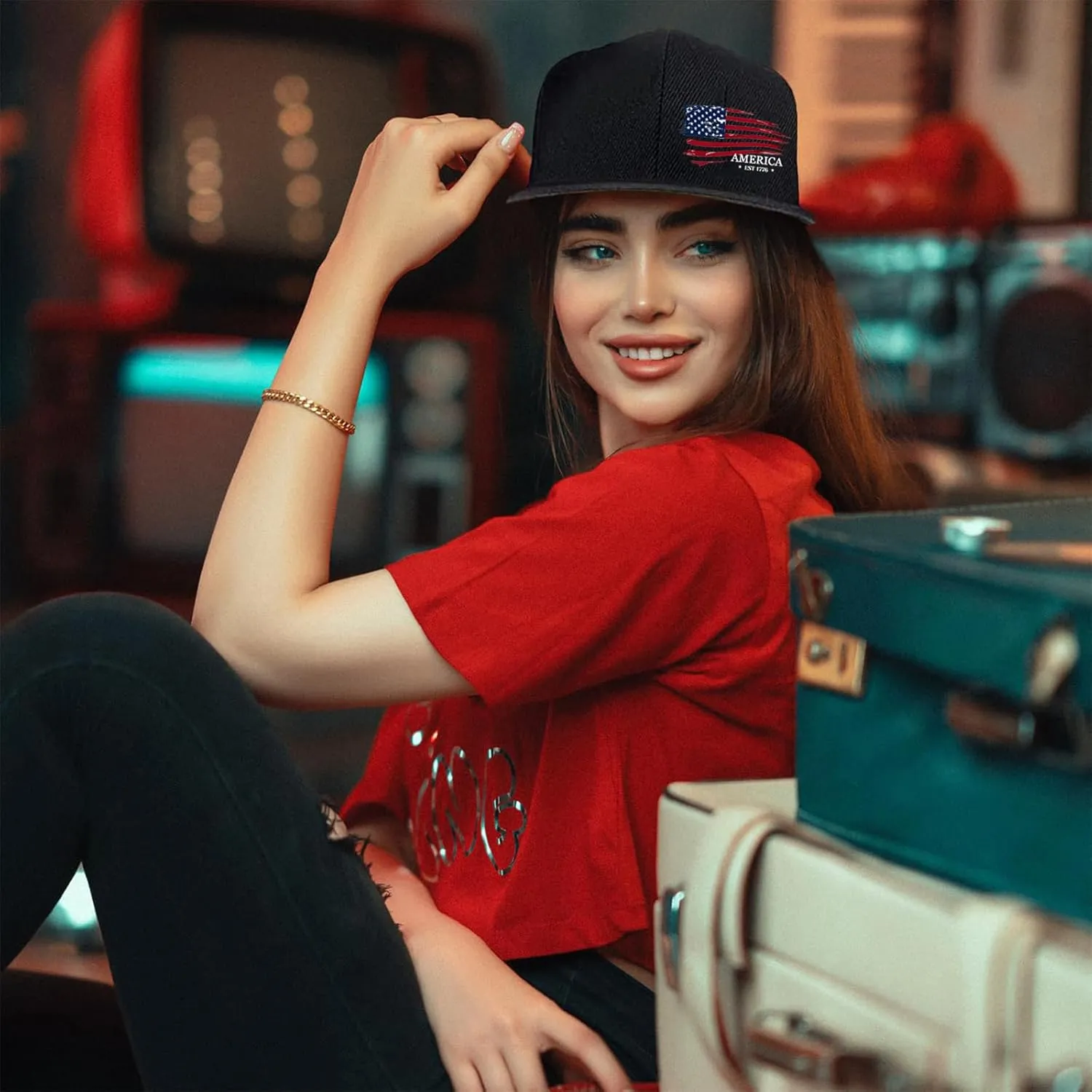 Snapback Hats for Men Flat Bill Hats for Men Black SkullHat Flat Brim Hat Fitted Hats Baseball Caps