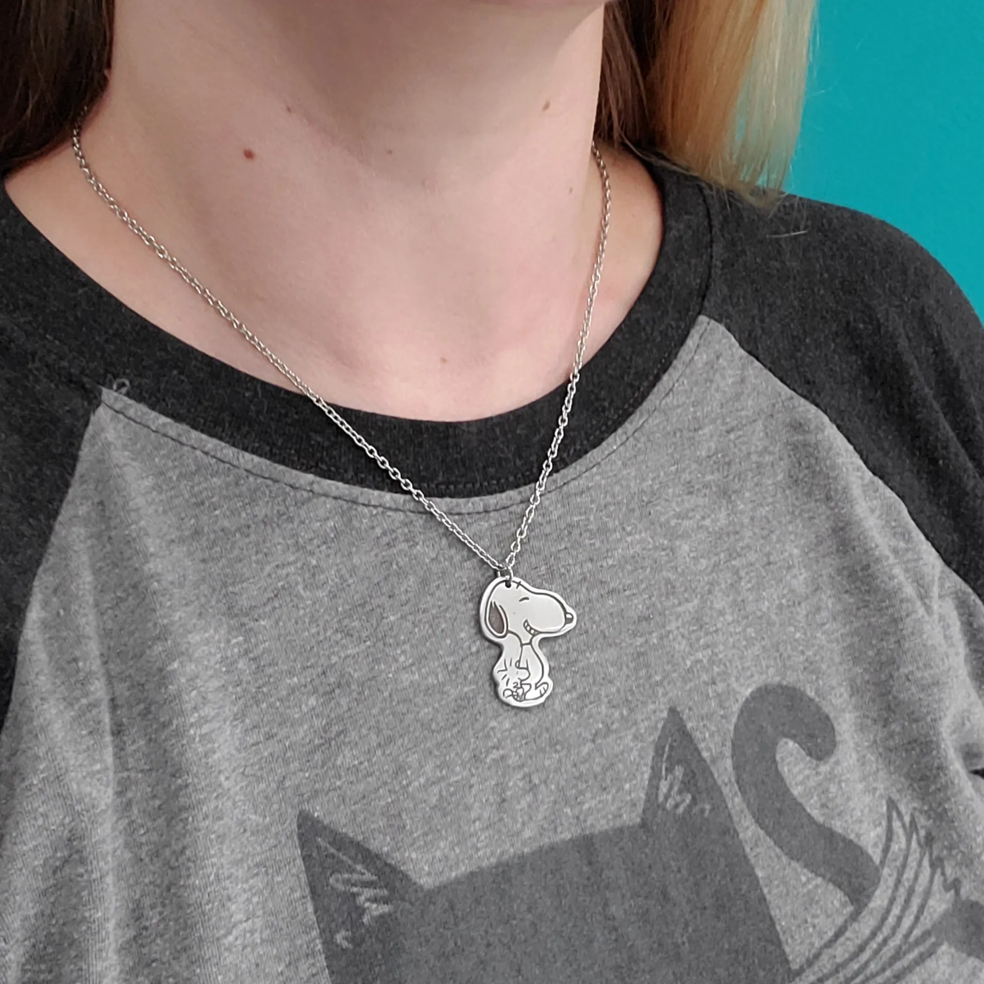 Snoopy & Woodstock Walking Stainless Steel Spoon Necklace