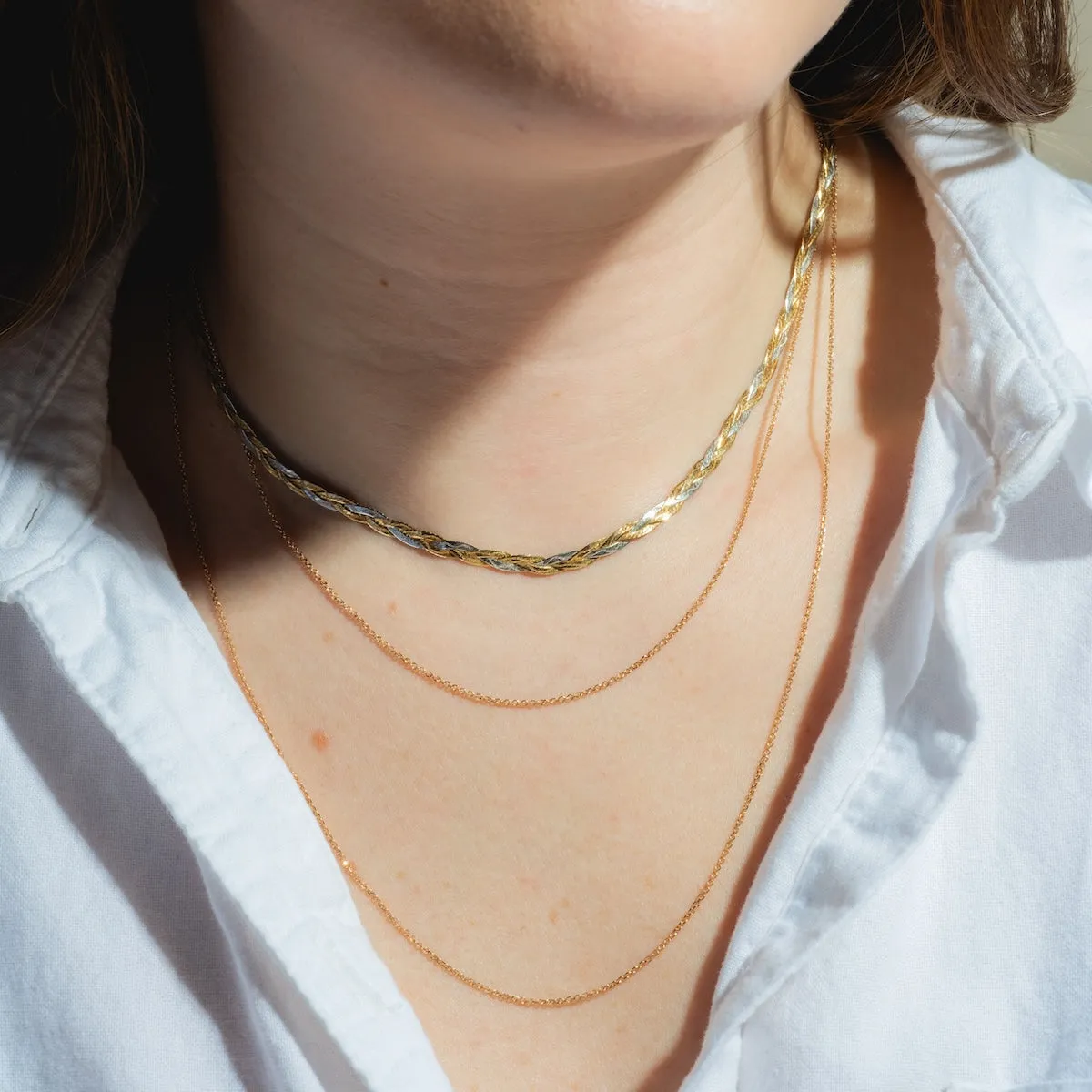 14K Solid Gold Charm Chain Necklace - Elegant & Durable Design
