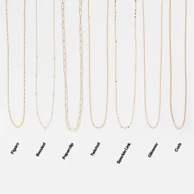 14K Solid Gold Charm Chain Necklace - Elegant & Durable Design