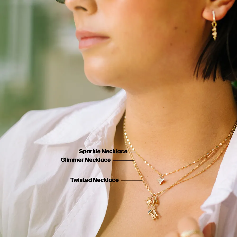 14K Solid Gold Charm Chain Necklace - Elegant & Durable Design