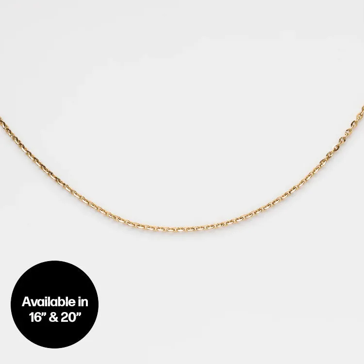 14K Solid Gold Charm Chain Necklace - Elegant & Durable Design