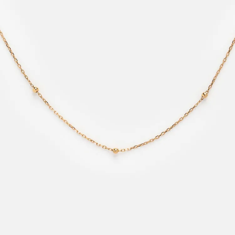 14K Solid Gold Charm Chain Necklace - Elegant & Durable Design