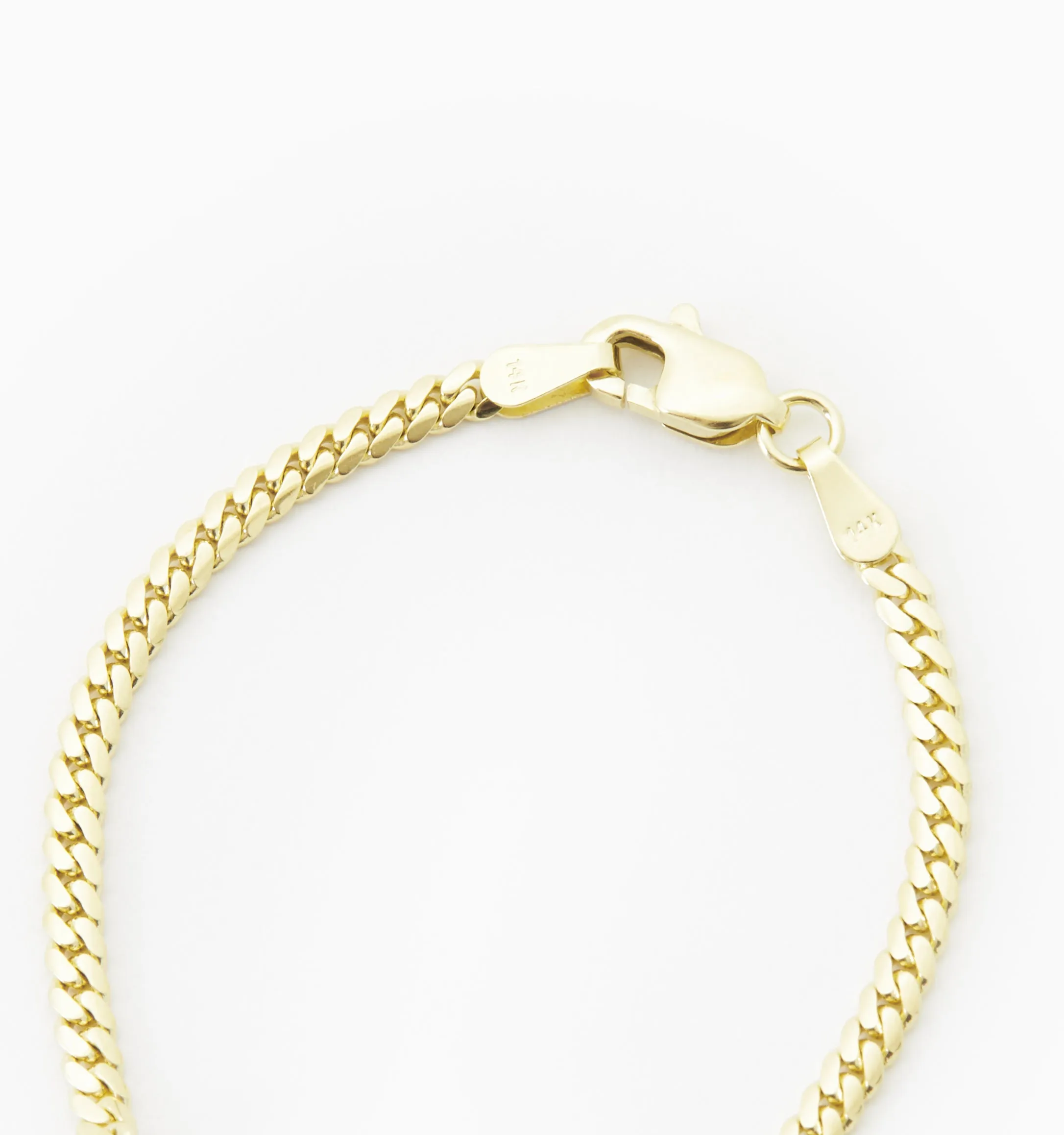 Solid Miami Cuban Chain Necklace In 14K Solid Gold