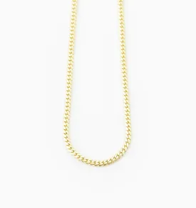 Solid Miami Cuban Chain Necklace In 14K Solid Gold