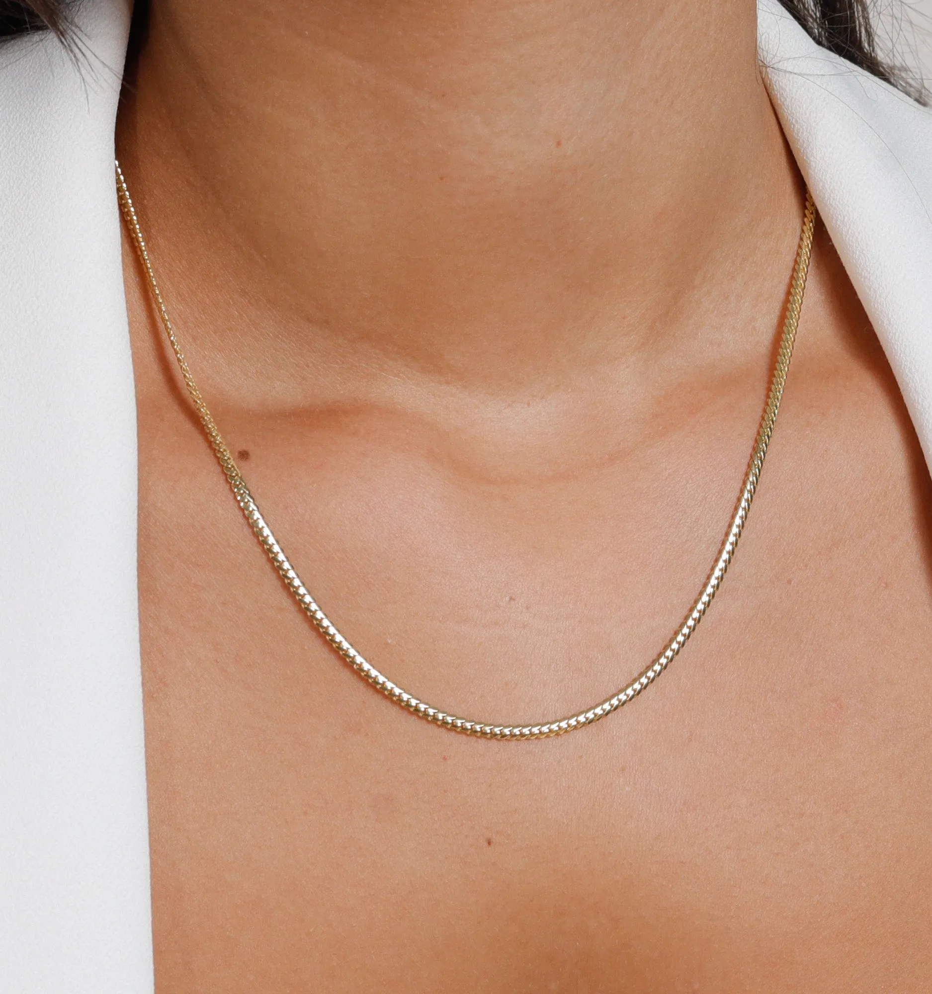 Solid Miami Cuban Chain Necklace In 14K Solid Gold