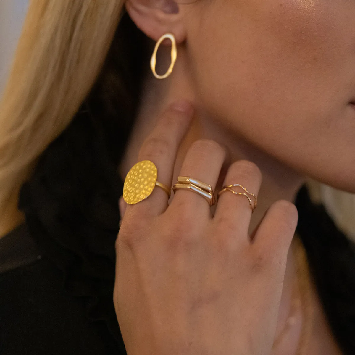 Statement Hammered Ring