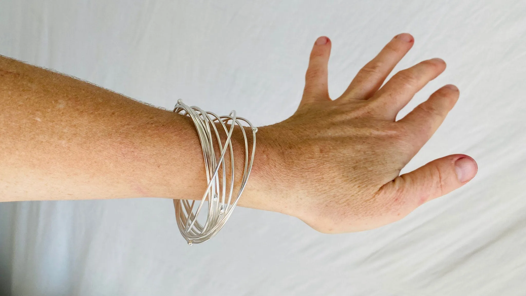 Sterling Silver Multi-Bangles Bracelet. Thailand