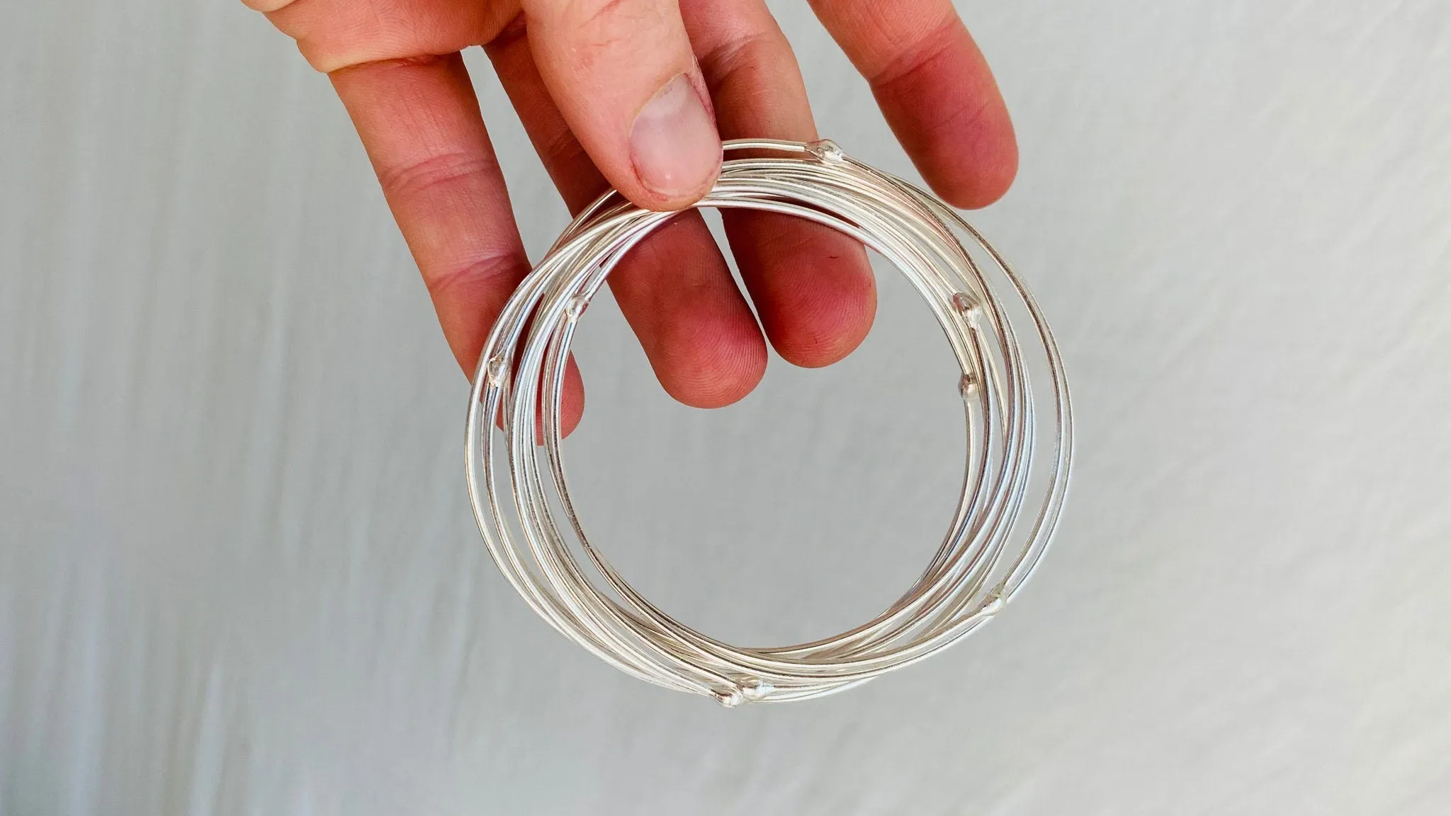Sterling Silver Multi-Bangles Bracelet. Thailand