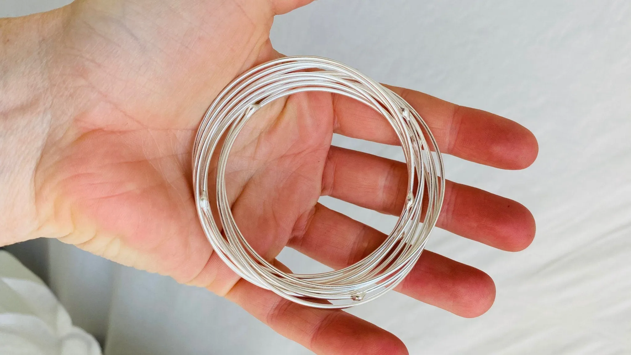 Sterling Silver Multi-Bangles Bracelet. Thailand