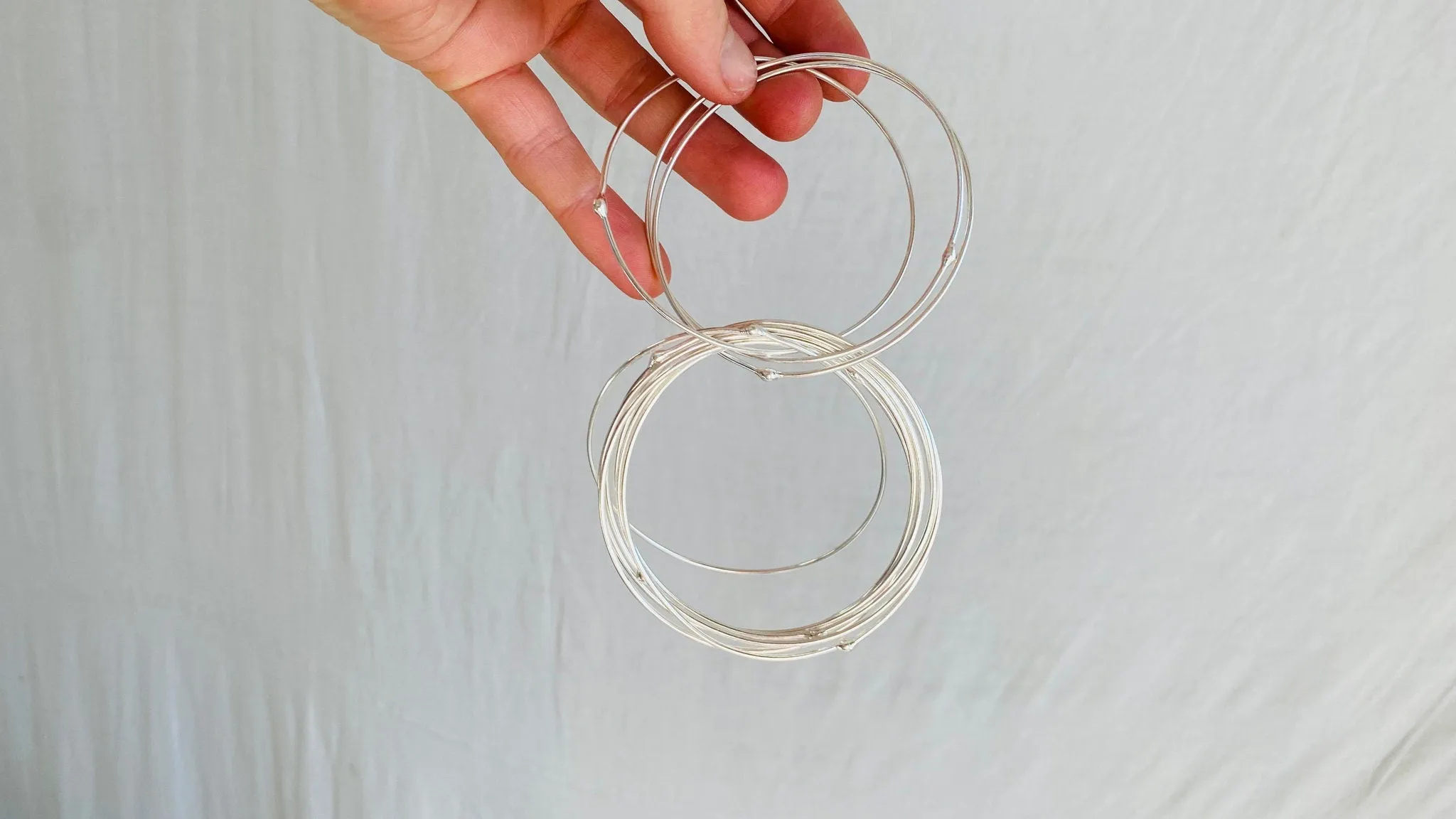 Sterling Silver Multi-Bangles Bracelet. Thailand