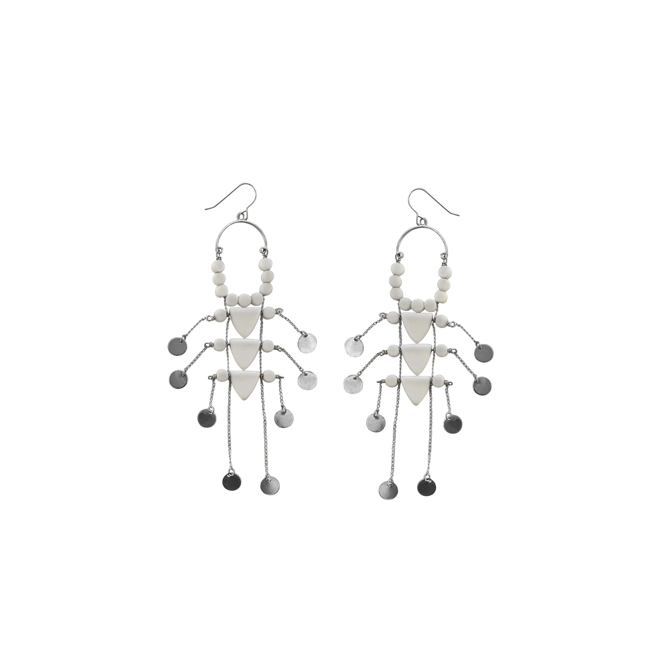 Traditional Maasai Earrings - WHITE