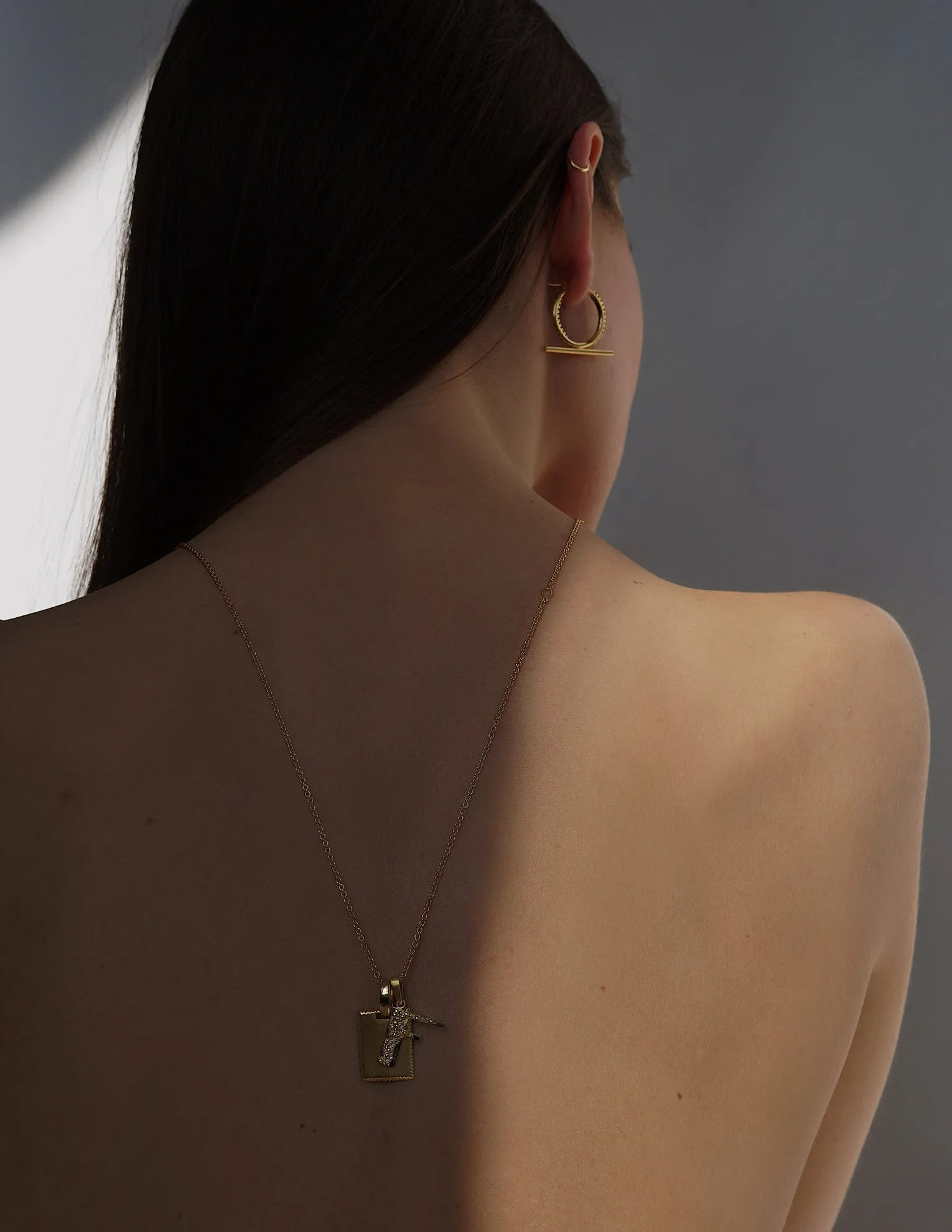 Trapeze Black Onyx Earrings <br> Gold Vermeil