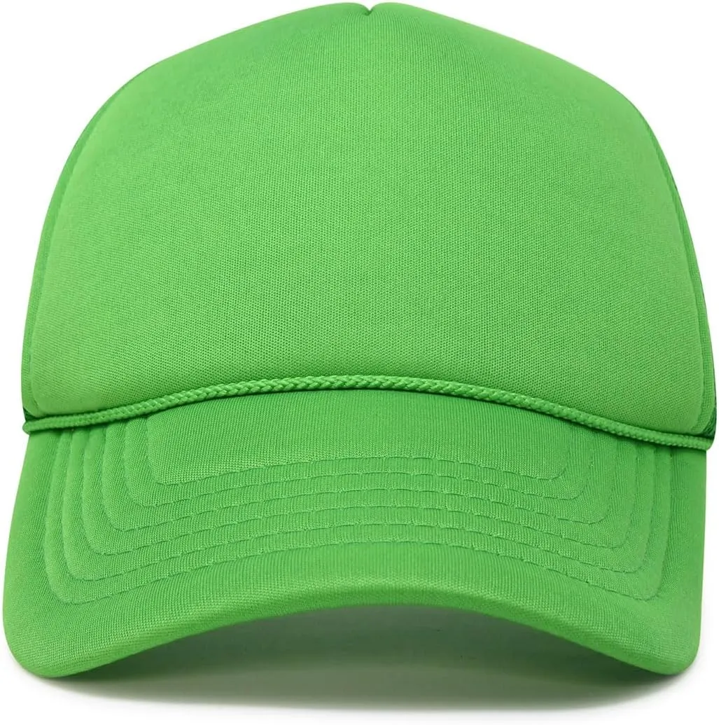 Trucker Hat Mesh Cap Solid Colors Lightweight with Adjustable Strap Small Braid