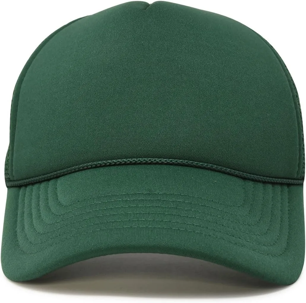 Trucker Hat Mesh Cap Solid Colors Lightweight with Adjustable Strap Small Braid