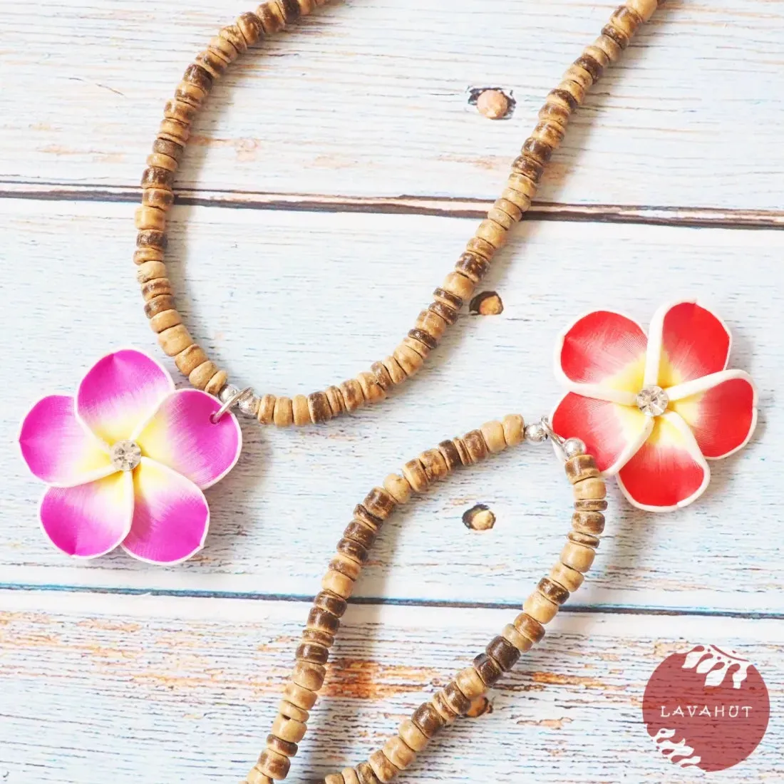 Twinkle Plumeria Pink Pendant Hawaiian Necklace