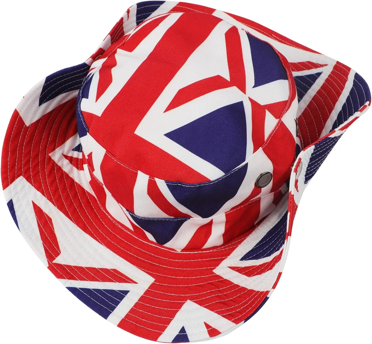 UK British Union Jack Flag Cowboy Cowgirl Hat Vintage Western Cowboy Roll Up Fedora Summer Sun Hat for Women Men