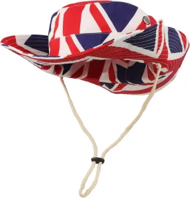UK British Union Jack Flag Cowboy Cowgirl Hat Vintage Western Cowboy Roll Up Fedora Summer Sun Hat for Women Men