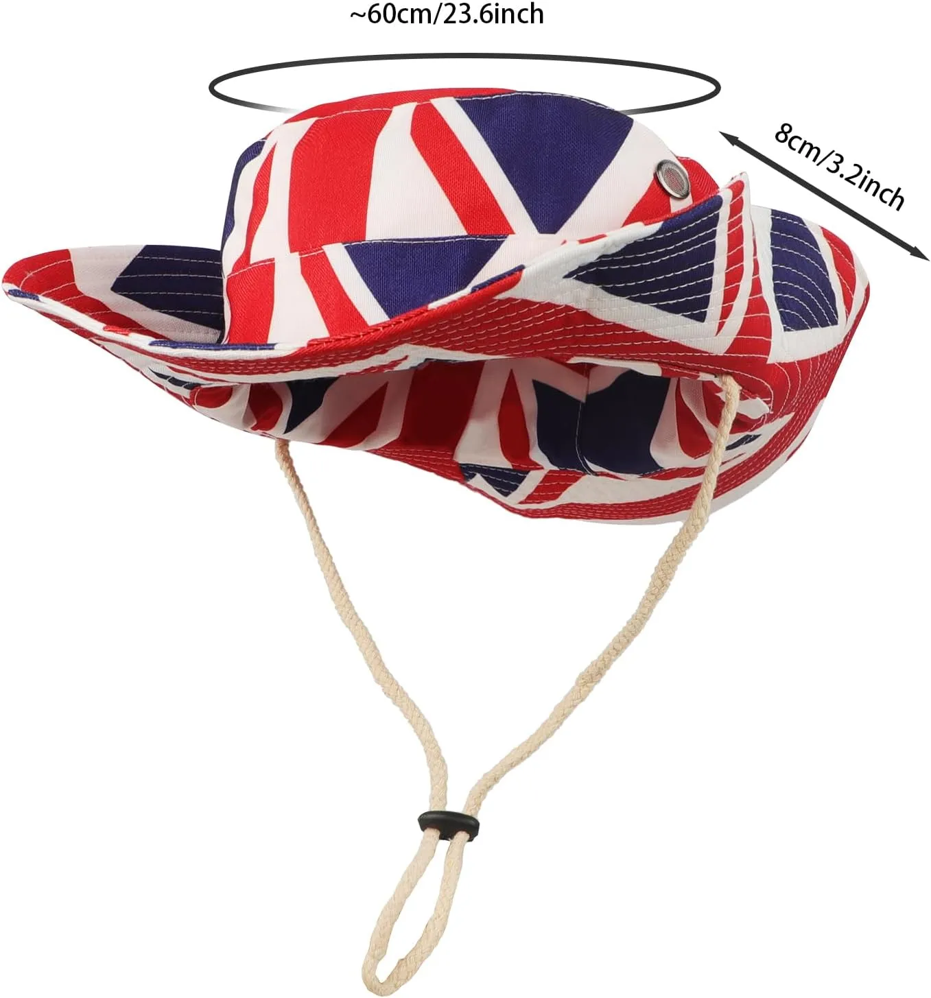 UK British Union Jack Flag Cowboy Cowgirl Hat Vintage Western Cowboy Roll Up Fedora Summer Sun Hat for Women Men