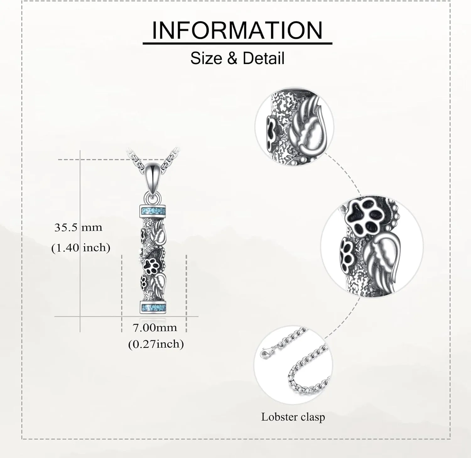 Urn Necklaces for Ashes Sterling Silver Cylinder Memorial Pendant for Loved Ones Keepsake Cremation Jewelry Gifts for Women Men