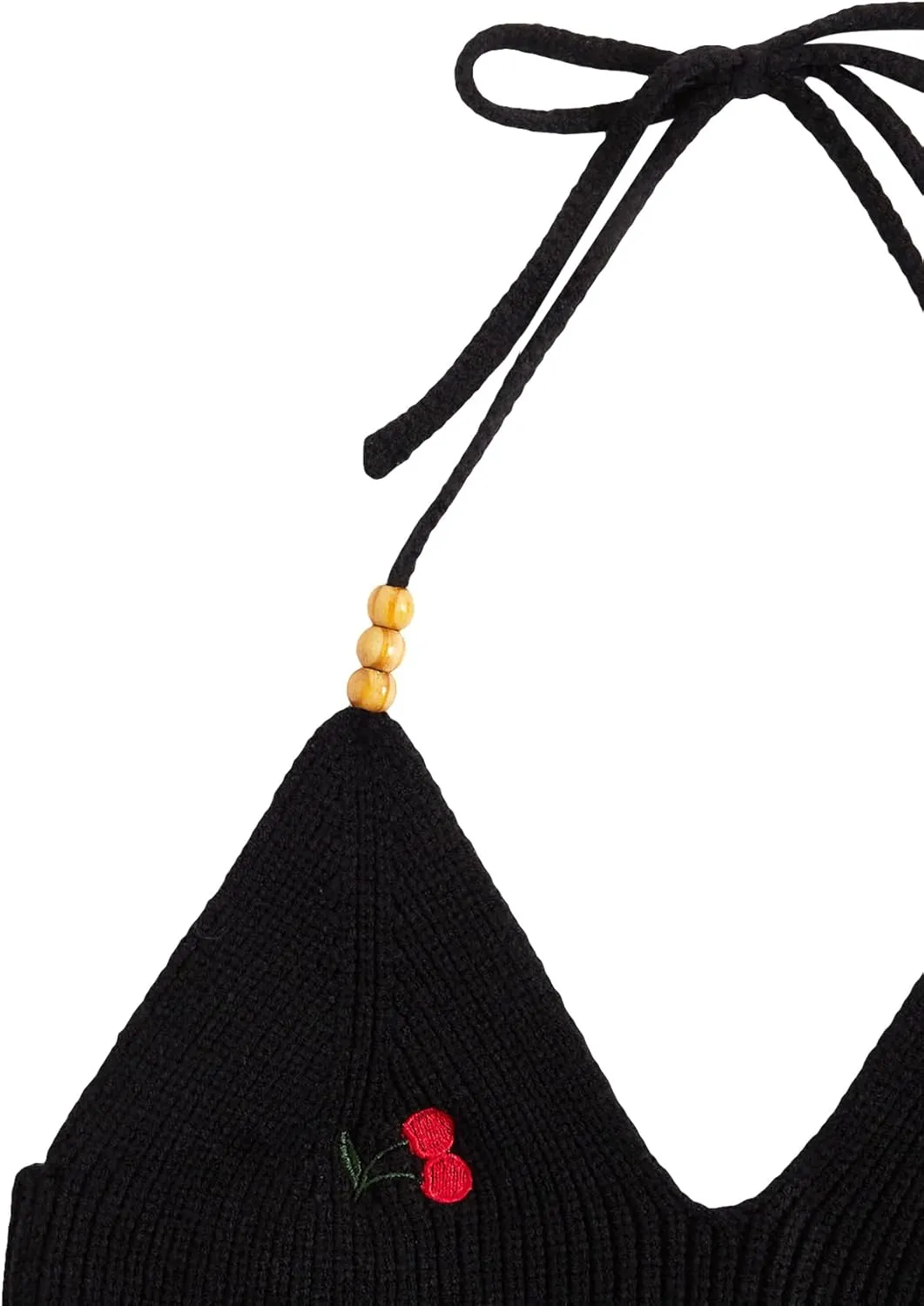 Verdusa Women's Y2k Halter Tops Gothic Clothes Summer Going Out Tops Crochet Cami Tie Boho Knit Top